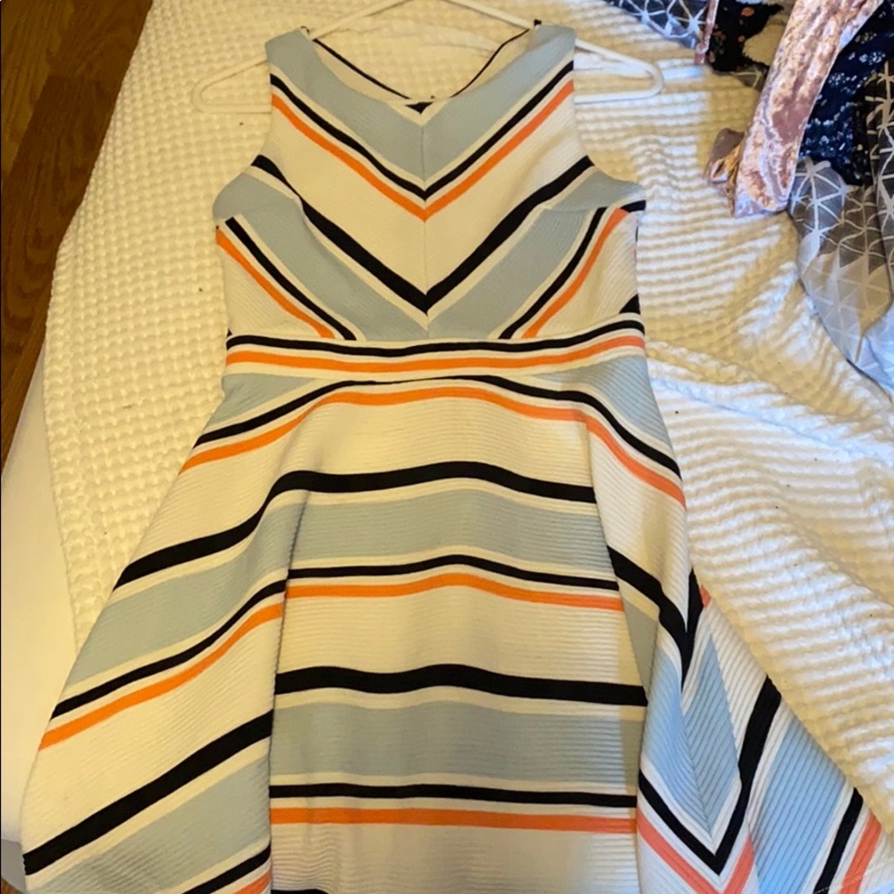 Really cute dress with colorful strips!